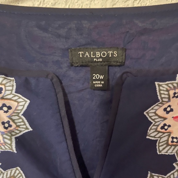 Talbots Pink and Navy Paisley Dress - Picture 2 of 8